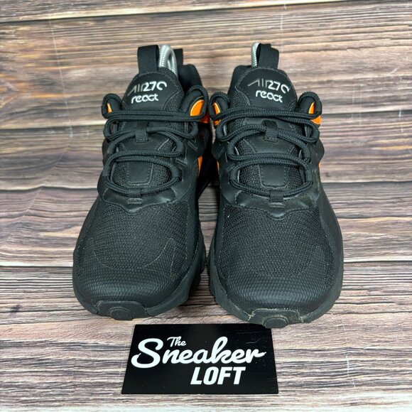 Nike Air Max 270 React Black Magma Orange Women's Athletic Shoes Size 7.5 - Picture 2 of 8